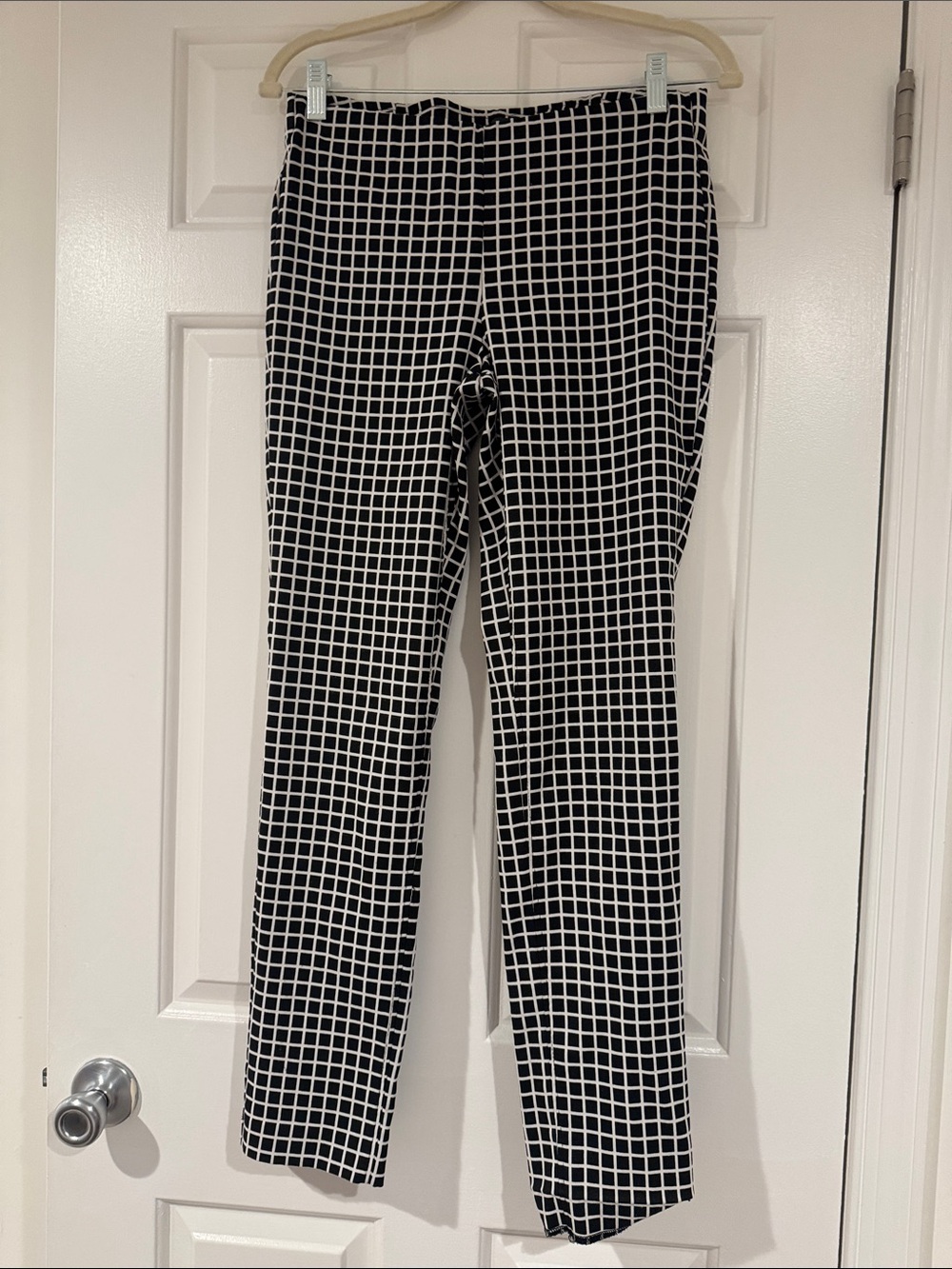 Adrianna Papell Black & White Grid Skinny Pants